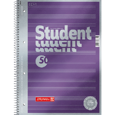 Wirebound refill pad misic premium student A4 50sh 90gsm stave ruling, Brunnen