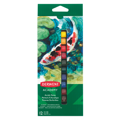 Derwent Academy Acrylic Paints 12ml (12 Pack)