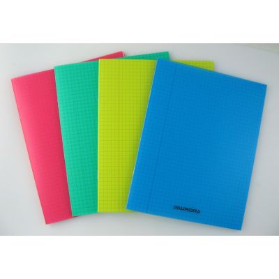 Exercise book A5 36l. 5x5 square, different colors, with plastic cover