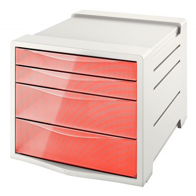 Drawer box 285 x 245 x 365 Ice with 4 drawers apricot / white Esselte ColourIce