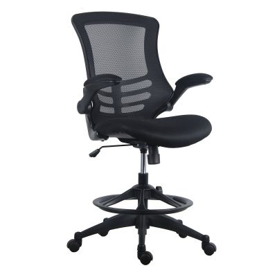 High task chair TRIBECCA 62,5x62xH109-128,5cm, seat and back rest: black grey mesh fabric, black frame