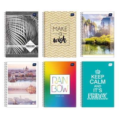 Notebook A4 5x5 square 100 sheets spiral, with 5 registers, assortment, Interdruk