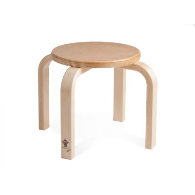 Nursery chair / stool TIPA, birch nat. lacquer, round, 4 feet, seat K-27cm