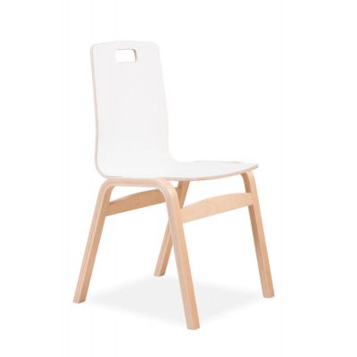 Chair PANU, birch, white laminate, 4 feet, seat K-44cm