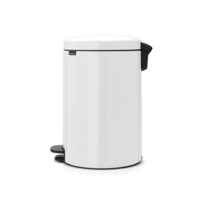 Trash can 20L, Brabantia, NewIcon pedal and met. with inner bucket / White, white