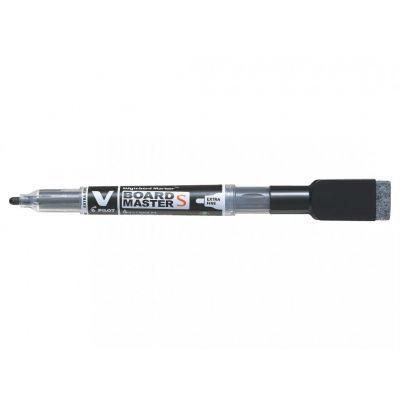Whiteboard marker Pilot V Board Master EF, line 1.3mm, bullet tip, with eraser-magnet, black, BeGreen -80% recycled