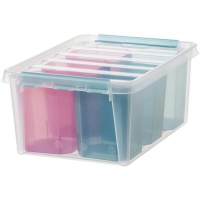 Plastic box with cover SmartStore Classic 15 Color with colored content distribution
