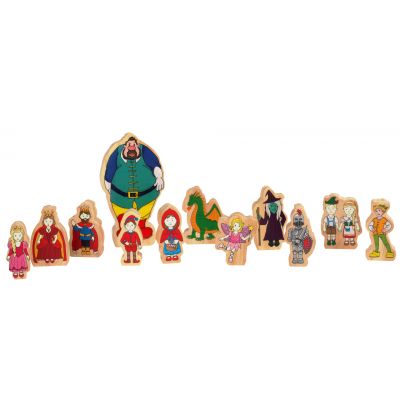 Fairy tale characters, wooden figures, height 6 - 13 cm, thickness 2 cm, 12 pcs, 1+