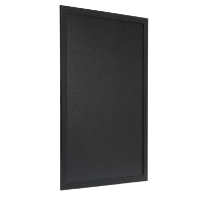 Chalkboard black SECURIT Woody, double sided, H-60x40x1cm + marker and fastenings / black frame, set