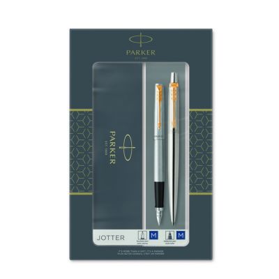 Gift set Parker Jotter Stainless Steel GT, pen + ballpoint pen