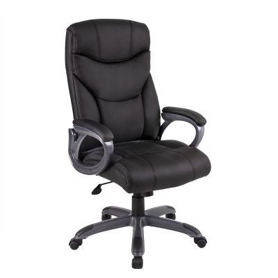 Executive chair CONNOR, 29175 upholstered plastic armrests / max 120kg / black imitation leather + dark gray pl. jalarist