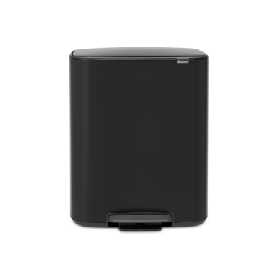 Bo Pedal Bin, with 2 Inner Buckets, 2 x 30 litres, Brabantia, Matt Black