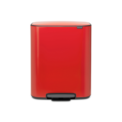 Bo Pedal Bin, with 2 Inner Buckets, 2 x 30 litres, Brabantia, Passion Red