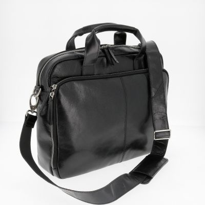 Laptop bag 14",sangadega,Pierre by Elba 39x29x11,5cm,0,9kg,black leather