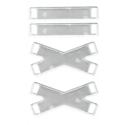 Reflector (for shoelaces) white, 12x60mm and 39x64mm