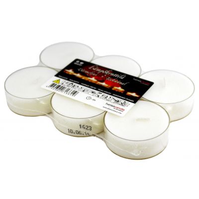 Tealight Maxi transparent case 6pcs / pack (9h burning time)