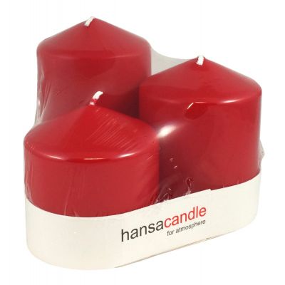 "Candle red set 3pcs (8x8