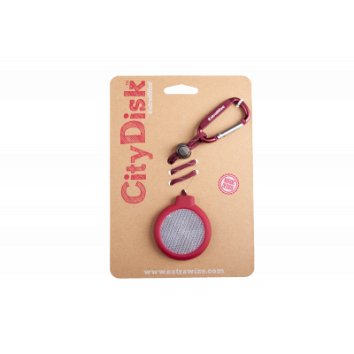 Reflector CityDisk burgundy (cord length 15-30cm)