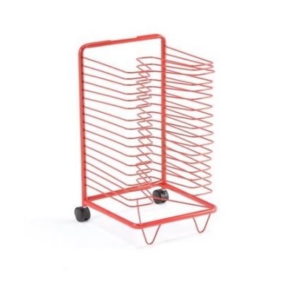 Drawing drying shelf, small, L400xS300xK645mm, 17 shelves / red