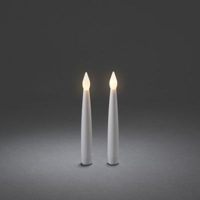 Set of candles, 2pcs in a set, 18cm, flashing LED, batteries included 4xAAA / white, indoor