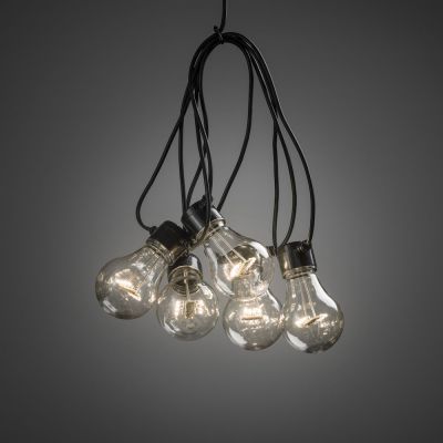 Valguskomplekt 20 kirgast LED pirni E27, must kaabel L-1950cm/ õue ja siseruumi