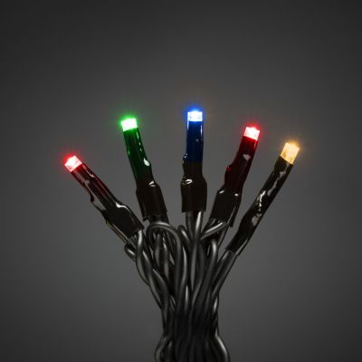 Valguskett 80 värvilise MicroLED tulega, 12,6m valgustuse pikkus; L-2264cm, must kaabel, IP44 trafo/ õue ja siseruumi