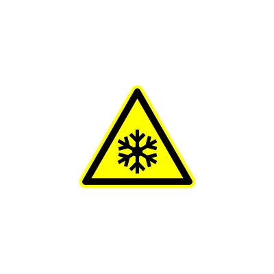 Safety - label Low temperature 10x10cm sticker
