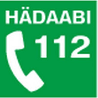 "Safety - label ""Emergency 112"" sticker 10x10 cm, with the image of the phone, green"