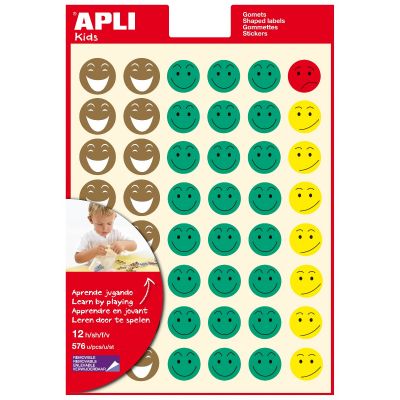 Happy face educational stickers 576pcs on 12 sheets