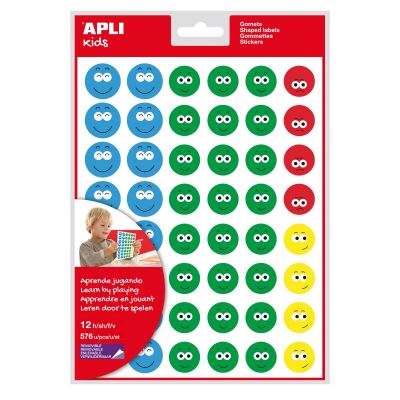 Happy face educational stickers II 12 sheets