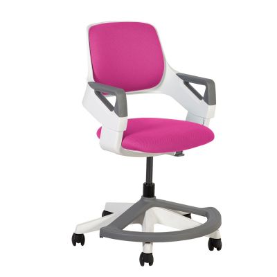 Office chair ROOKEE for children, 13487 pink upholstery, for growth 110-160cm, reg. backrest height, seat depth