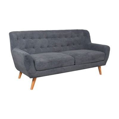 Sofa RIHANNA 2-seater 28614 / gray fabric + nat. wooden legs