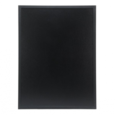 Chalk board black SECURIT Woody, double sided, K-80x60x1cm + marker and fastenings / black frame, set