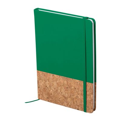 Notebook BLUSTER rubber strap A5, 98 blank sheets, green