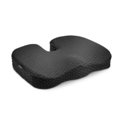 Ergonomic Kensington Cool-Gel Seat Cushion Premium, non-slip U-shaped gel cushion shape, washable top cover, carrying strap