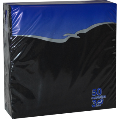Napkin black 33x33cm 50pcs/pk 3-ply