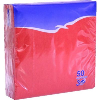 Napkin red 33x33cm 50pcs/pk 3-ply