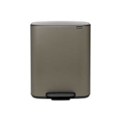 Bo Pedal Bin, with 2 Inner Buckets, 2 x 30 litres, Brabantia, Platinum