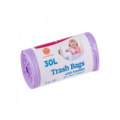 Garbage bag McLean 30l with purple handles, 25pcs / roll