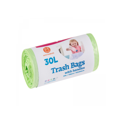 Garbage bag McLean 30l green with handles, 25pcs / roll
