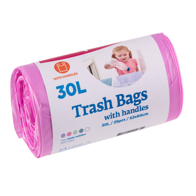 Garbage bag McLean 30l with pink handles, 25pcs / roll