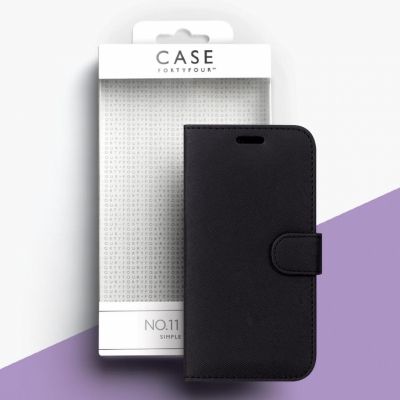 Mobiiltelefoni kaanega ümbriskott Case44 No.11 iPhone 8/7, must, magnetlukk, 3 pesa kaartidele/sularahale