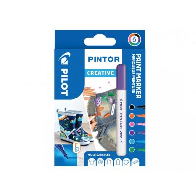 Marker Pilot Pintor, FINE 1-2,9mm, cone tip, Creative 6 colors / set, web based