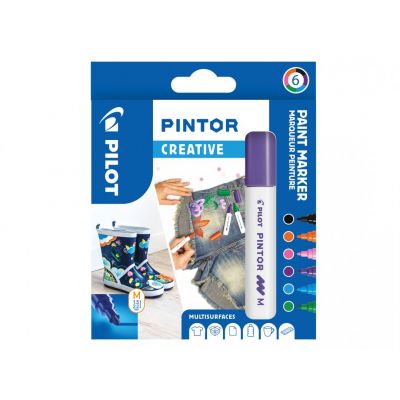 Marker Pilot Pintor Medium 1,4-4,5mm, koonus ots, Creative 6värvi/kompl,veebaasil