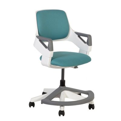 Office chair ROOKEE for children, 13485 blue-green upholstery, for growth 110-160cm, reg. backrest height, seat depth