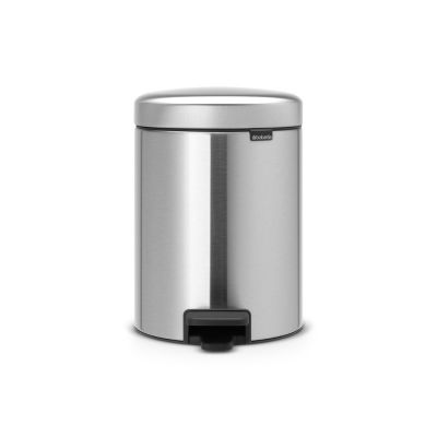 Trash can 2x2L, Brabant, Newicon with pedal, K-29,1cm, L-20,5cm, S-27,2cm / Matt Steel, matt steel