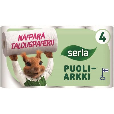 Roll towel Serla Orava 2-ply, 4 rolls / pack (half sheet)