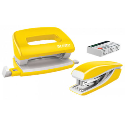 Stapler & Hole punch set Mini WOW Yellow