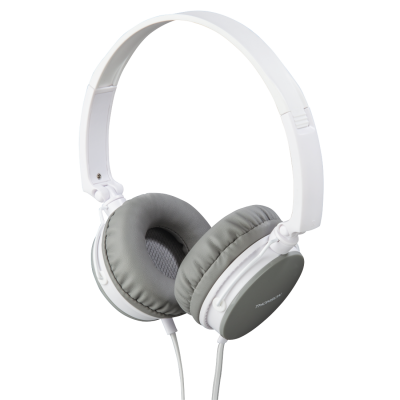 Headphones + microphone Thomson HED2207WH / GR headphones, on-ear 40mm, white / gray, 4-pin 3.5mm Stereo, microphone on cable, cable 1.2m