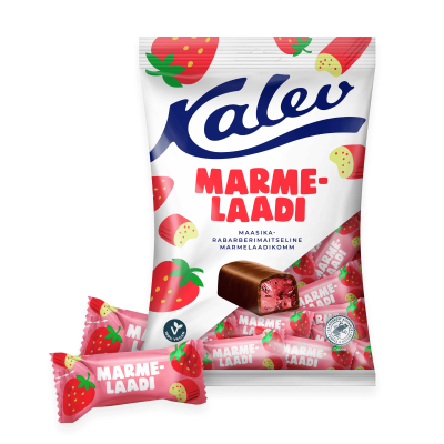 Marmalade candy with strawberry-rhubarb flavor 175g, Kalev